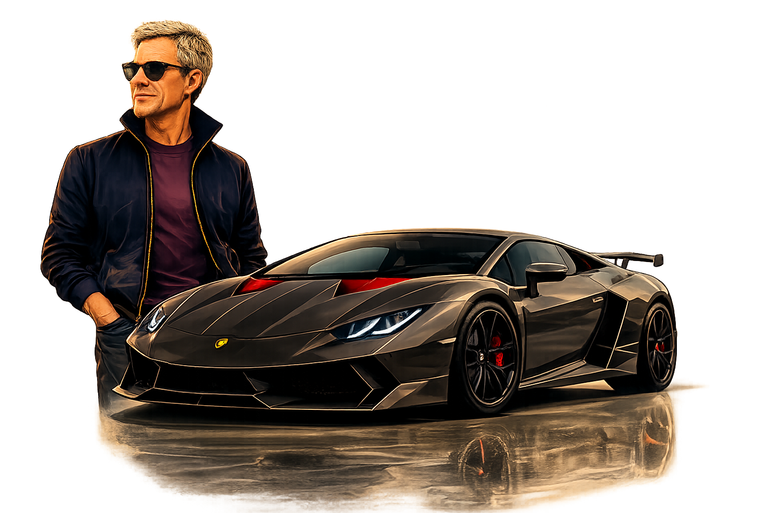 Chris Larsen with Lamborghini Sesto Elemento